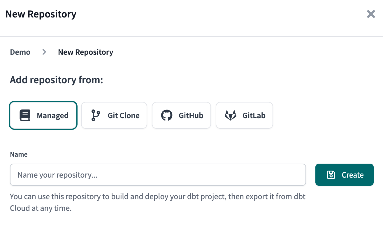 Adding a managed repository Adding a managed repository